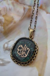 STONEAGE EDEP YA HU YAZILI EBRULU KOLYE thumbnail 3