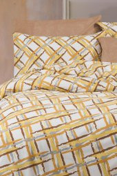 Emmy Nevresim Takımı Çift Kişilik Pamuklu 4 Parça Çarşaflı Nevresim Seti Sarı - 2