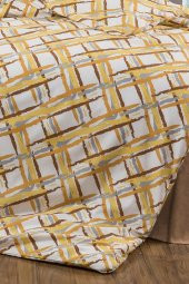 Emmy Nevresim Takımı Çift Kişilik Pamuklu 4 Parça Çarşaflı Nevresim Seti Sarı - 4