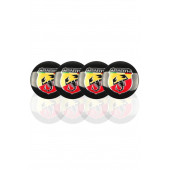 FİAT ABARTH LOGOLU PUNTO 500 JANT GÖBEK DAMLA STICKER (SİYAH-SARI-KIRMIZI) - 1