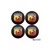 FİAT ABARTH LOGOLU PUNTO 500 JANT GÖBEK DAMLA STICKER (SİYAH-SARI-KIRMIZI) - 4