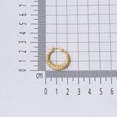 14 Ayar 2,5 cm. Çaplı Desenli Halka Altın Küpe - 5
