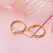 14 Ayar 2,5 cm. Çaplı Klasik Halka Küpe thumbnail 3