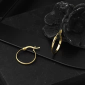 14 Ayar 2 cm. Çaplı Klasik Halka Altın Küpe - 4