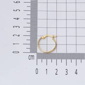 14 Ayar 2 cm. Çaplı Klasik Halka Altın Küpe - 5