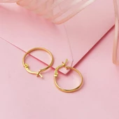 14 Ayar 2 cm. Çaplı Klasik Halka Altın Küpe - 3