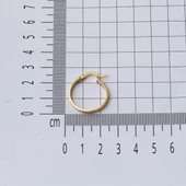 14 Ayar 2,5 cm. Çaplı Versage Halka Küpe Altın thumbnail 5