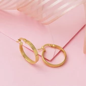 14 Ayar 2,5 cm. Çaplı Versage Halka Küpe Altın thumbnail 3