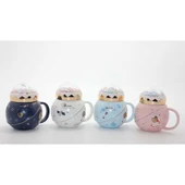 Üstü Renkli Toplu Porselen Kupa Bardak Dekoratif Hediyelik - 1