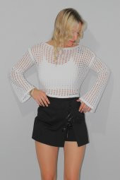 Bağcıklı Şort Etek Siyah - 1334.100 thumbnail 1