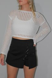 Bağcıklı Şort Etek Siyah - 1334.100 thumbnail 3