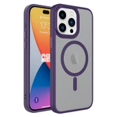 iPhone 15 Pro Max Kılıf Mat Arka Yüzey Wireless Şarj Özellikli Flet Magsafe Kapak Kılıf thumbnail 5