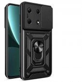 KNY İnfinix Note 30 Pro Kılıf Ultra Korumalı Yüzüklü Manyetik Sürgülü Vega Kapak Siyah - 1