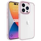 iPhone 15 Pro Max Kılıf Renkli Silikon Kenarlı Krom Kapak Kılıf - 7