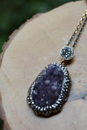 STONEAGE JEWELLERY Bayan Kolye Özel Tasarım Ametist Doğal Taş thumbnail 5