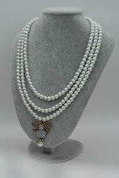 STONEAGE İncili Bayan Kolye Zirkon Taşlı Arı Figürli thumbnail 4