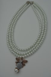 STONEAGE İncili Bayan Kolye Zirkon Taşlı Arı Figürli thumbnail 6