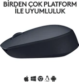 Logitech M170 USB Alıcılı Kablosuz Mouse, Gri - 5