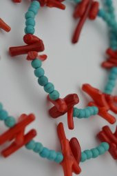 STONEAGE Turkuaz ve Mercan Taşlı Bayan Kolye thumbnail 2