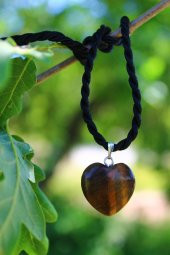 STONEAGE Kaplan Gözü Doğal Taş Kalpli Bayan Kolye thumbnail 2