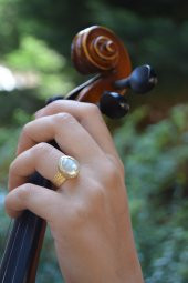 STONEAGE Altın Kaplama Sakız İncisi Ayarlanabilir Bayan Yüzük thumbnail 1