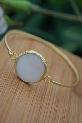 STONEAGE Bayan Bileklik Altın Kaplama Sedef Taşlı Bilezik thumbnail 2
