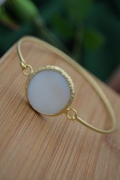 STONEAGE Bayan Bileklik Altın Kaplama Sedef Taşlı Bilezik thumbnail 4