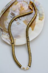 STONEAGE Hematit ve İnci İle Tasarlanan Şifa Kolyesi thumbnail 1