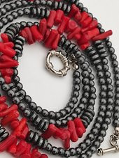 STONEAGE Hematit Mercan Gemici Kilit Nazar ve Şifa Kolyesi thumbnail 1