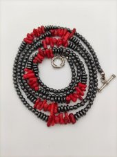 STONEAGE Hematit Mercan Gemici Kilit Nazar ve Şifa Kolyesi thumbnail 2