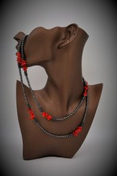 STONEAGE Hematit Mercan Gemici Kilit Nazar ve Şifa Kolyesi thumbnail 4