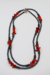 STONEAGE Hematit Mercan Gemici Kilit Nazar ve Şifa Kolyesi thumbnail 6