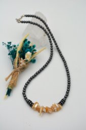 STONEAGE Gerçek Sedef Hematit ve T Kilit Taşı Şifa Kolyesi thumbnail 1