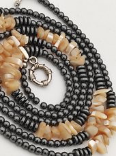 STONEAGE Gerçek Sedef ve Hematit Taşlı Gemici Kilit Şifa Kolyesi - 2