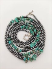 STONEAGE Gerçek Afrika Turkuazı ve Hematit Taşlı Gemici Kilit Şifa Kolyesi thumbnail 4