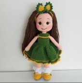Yeşilli Bebek Amigurumi Organik Oyuncak - 1