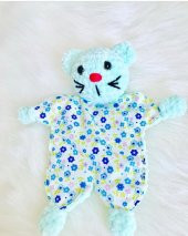 Uykucu Kedicik Uyku Arkadaşı Amigurumi Organik Oyuncak - 1