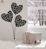 Oturma Odası, Yatak Odası Duvar Sticker Çiçek Buketi Kalp Balonlar Aşk Romantik Çıkartmalar Benzersiz Hediyelik thumbnail 1