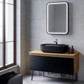 Denko Taylan 100 cm MDF Siyah Banyo Dolabı Aynalı Üst Modülü thumbnail 2