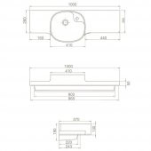 Turkuaz Cerastyle Harmony Etajerli Lavabo 100x37,5 cm (Soldan Hazneli) - 3