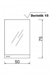 Denko Terra 65 cm MDF Beyaz Banyo Dolabı Aynalı Üst Modülü - 3