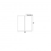 Denko Royal 90cm MDF Antrasit Gri Banyo Dolabı Aynalı Üst Modül - 3