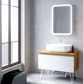 Denko Taylan 85 cm MDF Beyaz Banyo Dolabı Aynalı Üst Modülü thumbnail 2