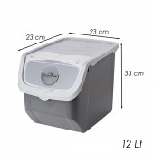 Porsima Coral 3 lü Çok Amaçlı Plastik Patates Soğan Sarımsak Saklama Kutusu 12 Litre - Gri - 3