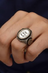 Peygamber Mührü Yazılı 925 Gümüş Erkek Yüzük thumbnail 1