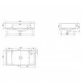 Turkuaz Cerastyle Sharp Etajer Uyumlu Damlalıklı Lavabo 60x30 cm - 2