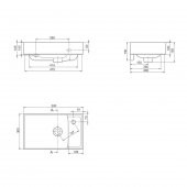 Turkuaz Cerastyle Sharp Etajer Uyumlu Damlalıklı Lavabo 50 30 cm - 2