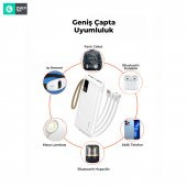 Global İP10 10000mAh 2xUsbA + Type-C + Micro + Lightning Çıkışlı Led Göstergeli Powerbank Beyaz WNE0359 - 2