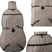 Space Elegance 2li Koltuk Kılıfı Set Minder Koyu Bej / KLMNY533 PREMİUM - 3