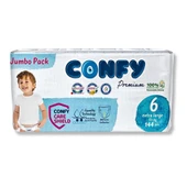 Confy Premium 6 Numara Bebek Bezi Extralarge +15 KG 144 Adet thumbnail 1